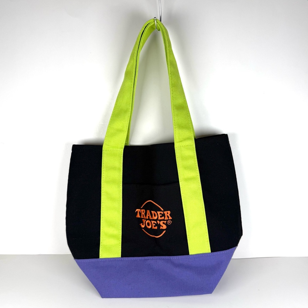 Trader JoeS Trick Or Treat Halloween Mini Canvas Tote Bag Multicolor Limited NWT